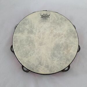 REMO FIBERSKYN 3 Percussion Hand Held Red Frame Drums 10” Tropical Rare color.